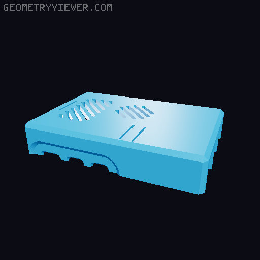 Raspberry Pi 5 Case (snap fit) 3D model thumbnail