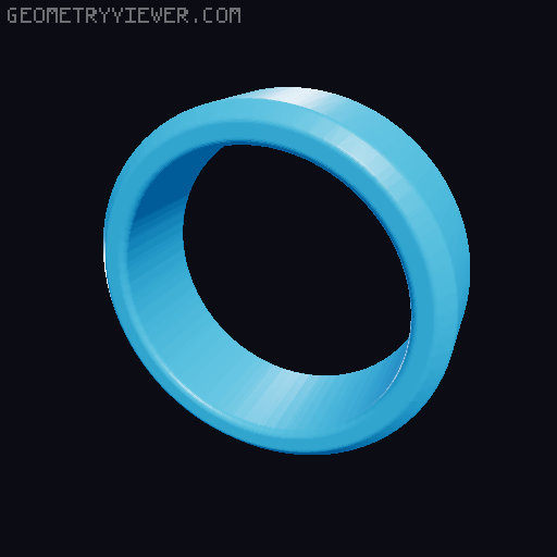 Simple Ring Band - Wide & Thin 3D model thumbnail