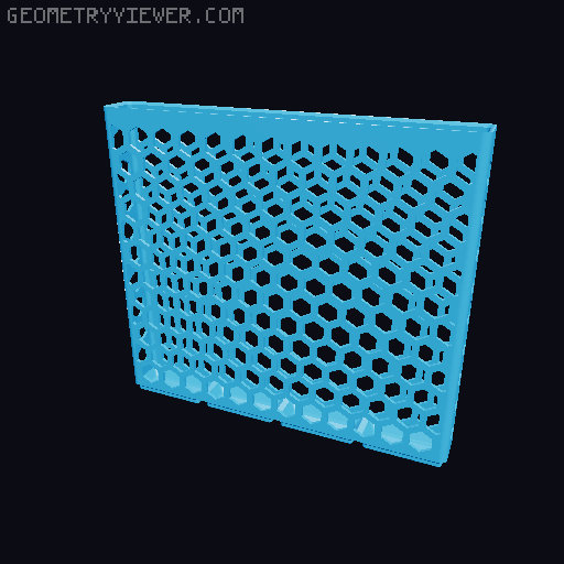 Gridfinity Hex Bins Light all sizes 3D model thumbnail
