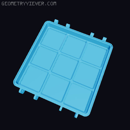 Rugged Gridfinity Box (Parametric) 3D model thumbnail
