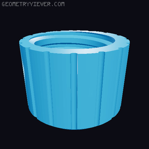 Parametric Minimalist Storage Container with Thread 3D model thumbnail