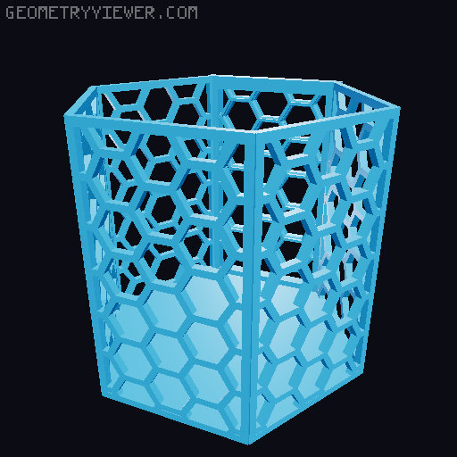 HSW hexagonal baskets v2 with full bottom 3D model thumbnail