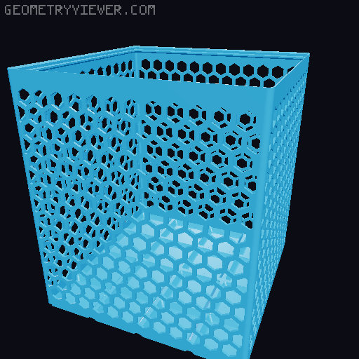 Gridfinity Hex Bins Light all sizes 3D model thumbnail