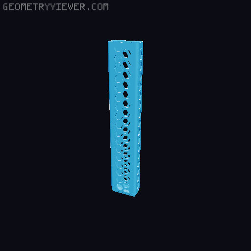 Gridfinity Hex Bins Light (rotated grid) all sizes 3D model thumbnail