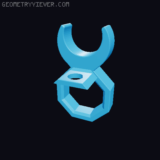 Pipe Clip for Round Bar Connector to Clamb Rods with Different Sizes 3D model thumbnail