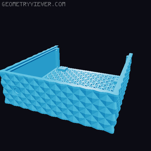 Mini ITX PC case modified to allow 2 hdd drive 3D model thumbnail
