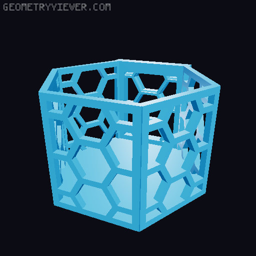 HSW hexagonal baskets v2 with full bottom 3D model thumbnail