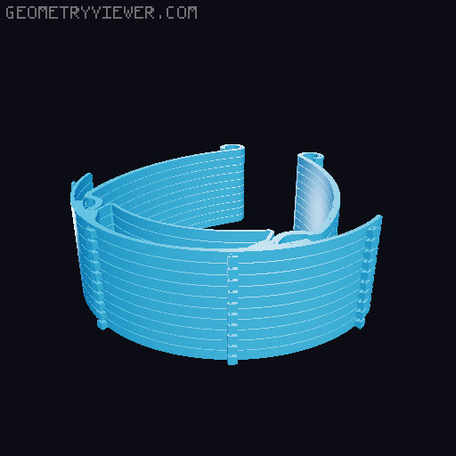 Solid and Open Manta Ray 888 shield for use in stacking 3D model thumbnail