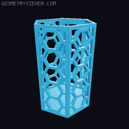 HSW hexagonal baskets v2 with full bottom 3D model thumbnail