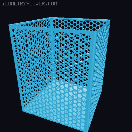 Gridfinity Hex Bins Light (rotated grid) all sizes 3D model thumbnail