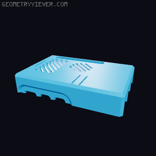 Raspberry Pi 5 Case (snap fit) 3D model thumbnail