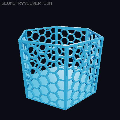 HSW hexagonal baskets v2 with full bottom 3D model thumbnail
