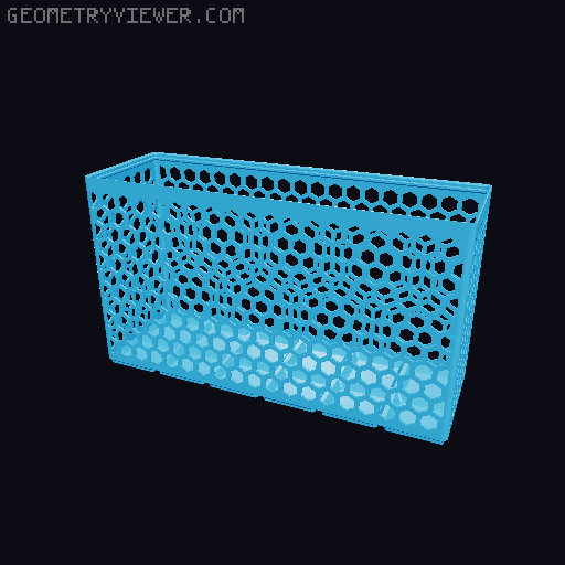 Gridfinity Hex Bins Light all sizes 3D model thumbnail