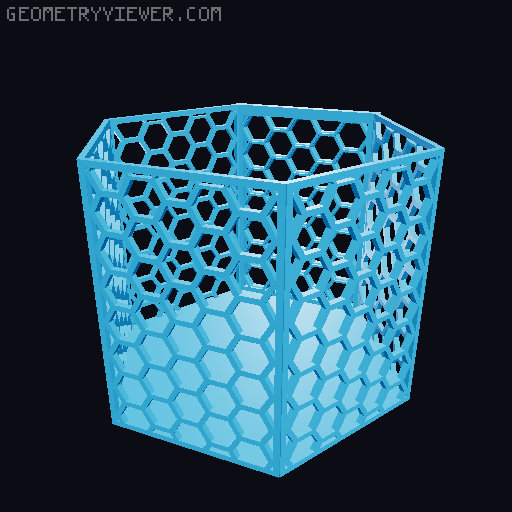 HSW hexagonal baskets v2 with full bottom 3D model thumbnail