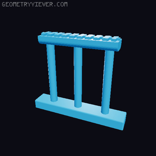 HO/N-Scale(For two tracks) Concrete and Steel Truss Bridge with 2% slope 3D model thumbnail
