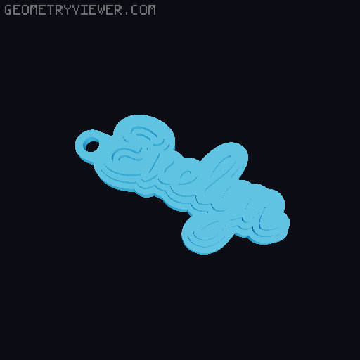 Customizable name keychain / tag 3D model thumbnail