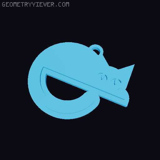 Cat Keychain (Remix) 3D model thumbnail