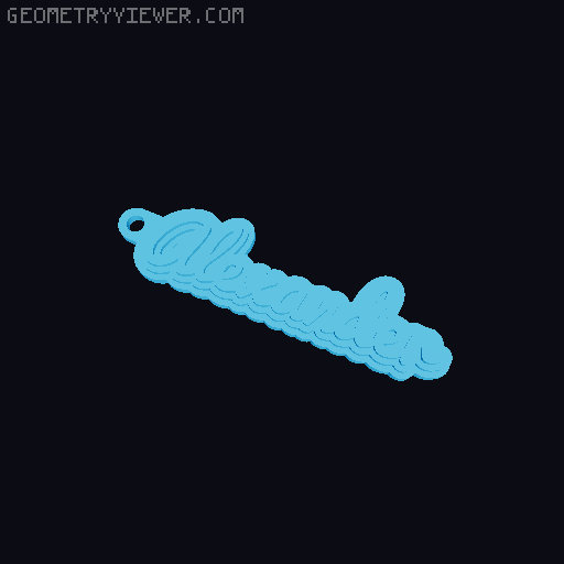 Customizable name keychain / tag 3D model thumbnail