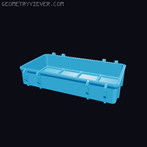 Rugged Gridfinity Box (Parametric) 3D model thumbnail