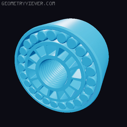 Fully Printable Swiveling, Locking Caster 3D model thumbnail