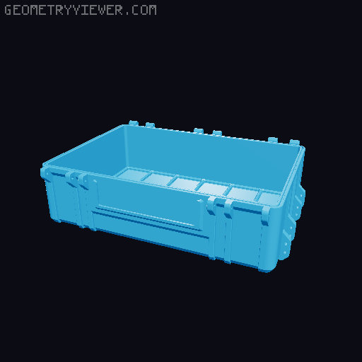 Gridfinity Rugged Storage Box, Parametric and Customizable 3D model thumbnail