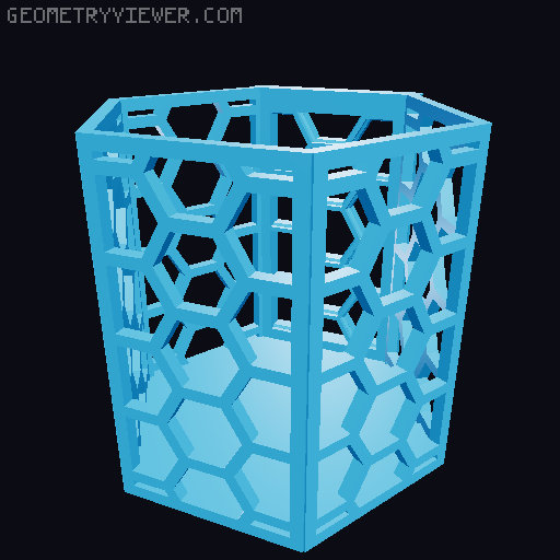HSW hexagonal baskets v2 with full bottom 3D model thumbnail