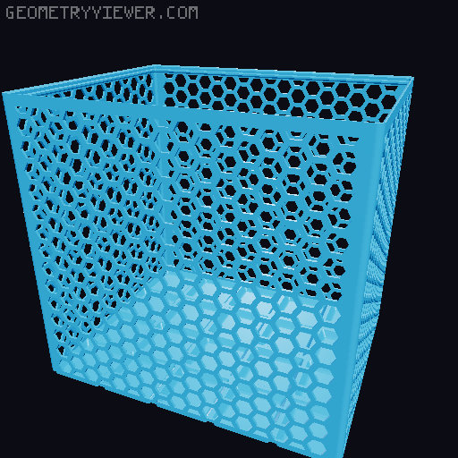 Gridfinity Hex Bins Light (rotated grid) all sizes 3D model thumbnail