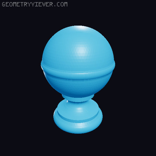 Support et boule de rideau 3D model thumbnail