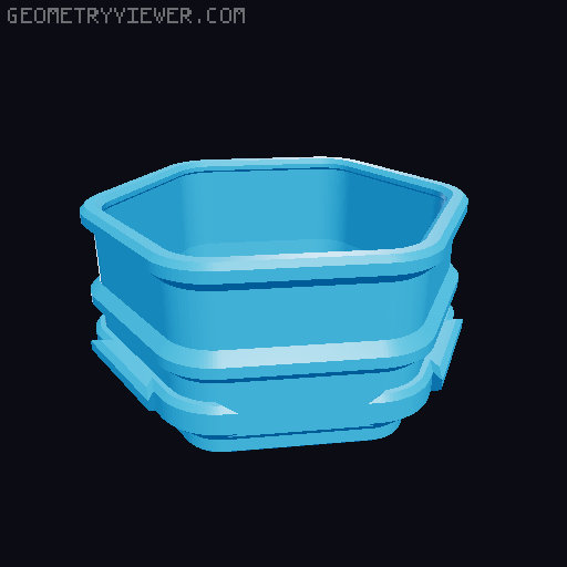 Interlocking Sorting Cups (Hex Shape) - Version 2 3D model thumbnail
