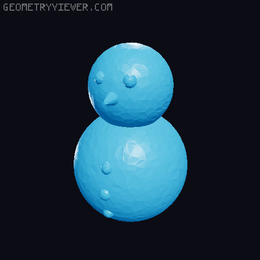 Snowman with print in place feet 3D model thumbnail
