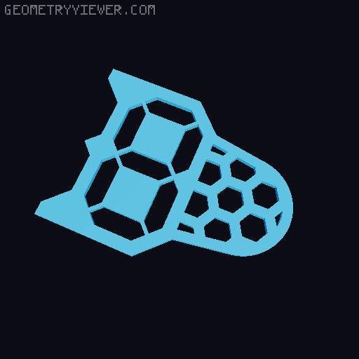 Hex digital numbers drawing template/stencil 3D model thumbnail