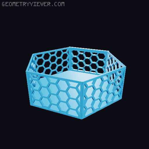 HSW hexagonal baskets v2 with full bottom 3D model thumbnail