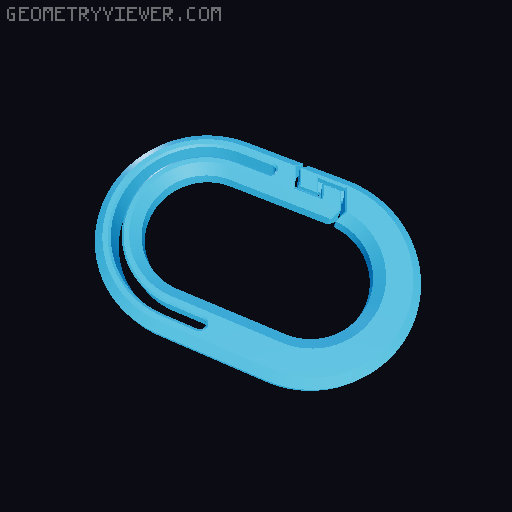 Oval Carabiner (7 sizes) 3D model thumbnail