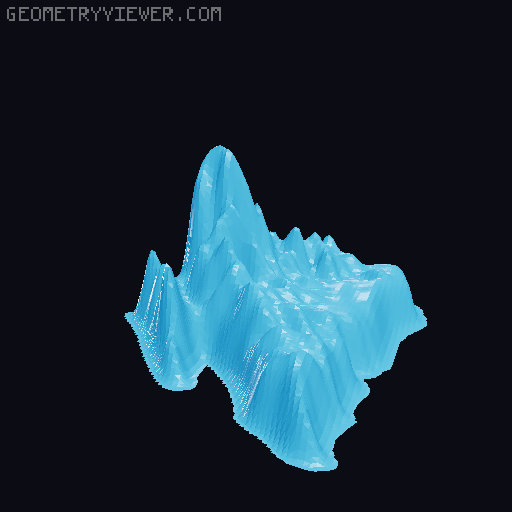 Topographic World Map 3D model thumbnail