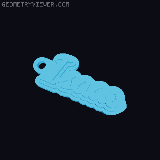 Customizable name keychain / tag 3D model thumbnail