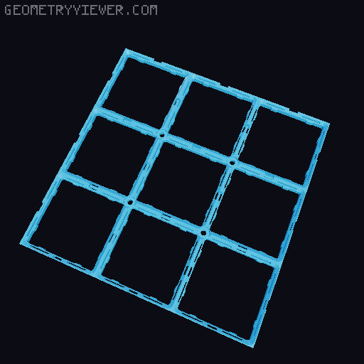 CLCKbase with Screw Holes, Sizes up to 9x9, Gridfinity Baseplate 3D model thumbnail