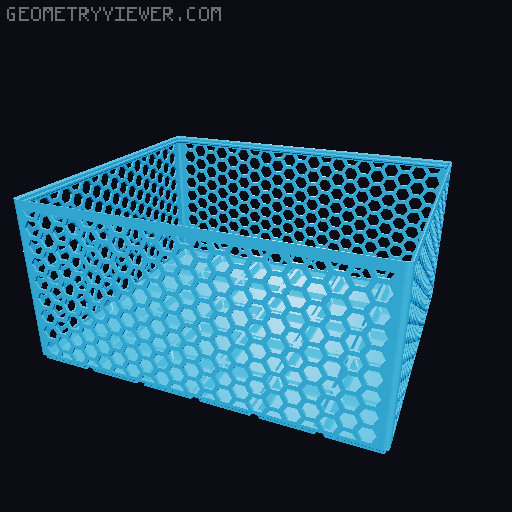 Gridfinity Hex Bins Light (rotated grid) all sizes 3D model thumbnail