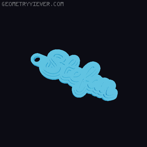 Customizable name keychain / tag 3D model thumbnail
