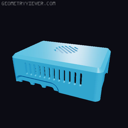 Raspberry Pi 5 Waveshare PoE M.2 HAT+ (B) Case 3D model thumbnail