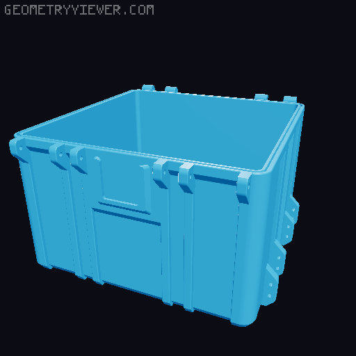 Gridfinity Rugged Storage Box, Parametric and Customizable 3D model thumbnail