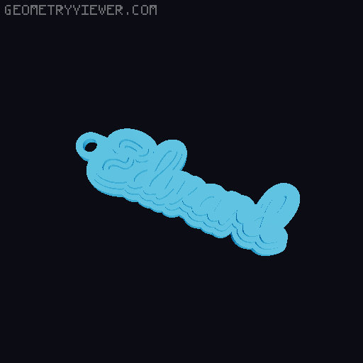Customizable name keychain / tag 3D model thumbnail