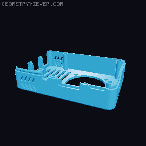 Raspberry Pi 3B/+ case with fan 3D model thumbnail