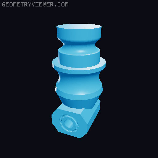 Variable mobile phone holder with clamp 3D model thumbnail