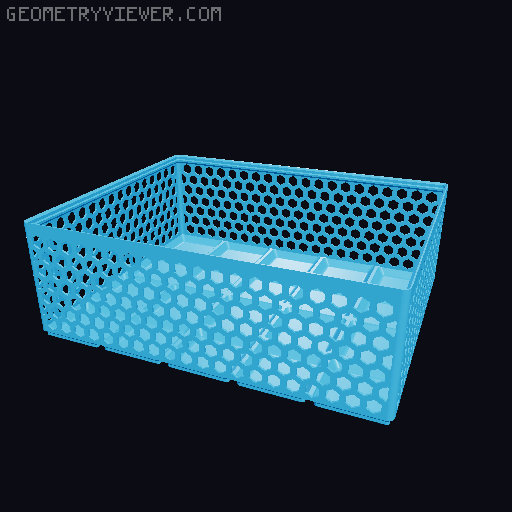 Gridfinity Hex Bins Light all sizes 3D model thumbnail