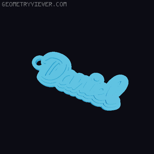 Customizable name keychain / tag 3D model thumbnail