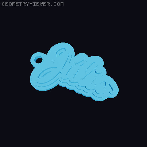 Customizable name keychain / tag 3D model thumbnail