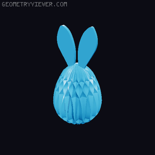 Easter eggs with bunny ears 3D model thumbnail