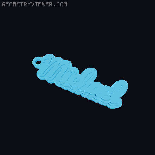 Customizable name keychain / tag 3D model thumbnail