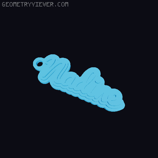 Customizable name keychain / tag 3D model thumbnail