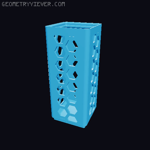 Gridfinity Hex Bins Light (rotated grid) all sizes 3D model thumbnail